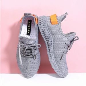 Lace-up Front Low Top Knit Sneakers